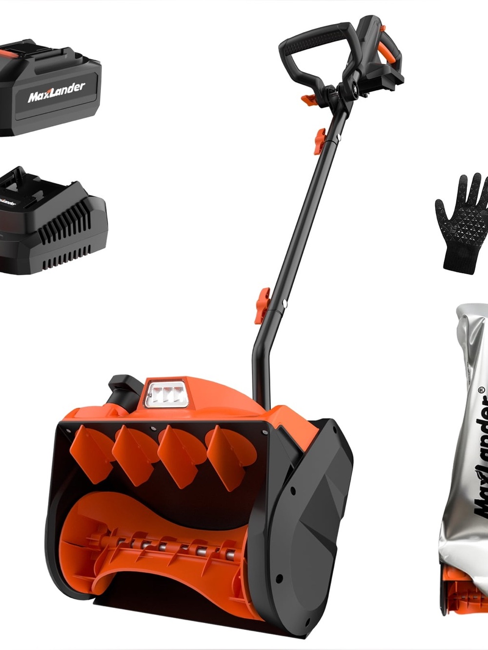 Orange & Black Electric Snow Blower - Compact Power